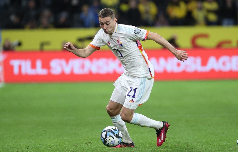 3 Premier League clubs lead race for 27yo as Arsenal interest fades 3 Belgium's Timothy Castagne pictured in action during a soccer game between the Swedish national team and Belgium's Red Devils, at the Friends Arena, in Solna, Sweden, Friday 24 March 2023, the first (out of 8) Euro 2024 qualification match. (Photo by VIRGINIE LEFOUR/BELGA MAG/AFP via Getty Images)