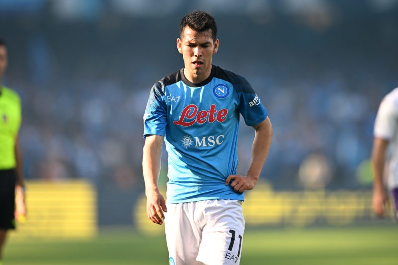 Newcastle United move more likely than Arsenal for Hirving Lozano 2 Arsenal transfers - NAPLES, ITALY - MAY 07: Hirving Lozano of SSC Napoli during the Serie A match between SSC Napoli and ACF Fiorentina at Stadio Diego Armando Maradona on May 07, 2023 in Naples, Italy. (Photo by Francesco Pecoraro/Getty Images)
