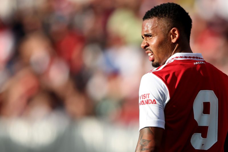 NUREMBERG, GERMANY - JULY 08: Gabriel Jesus of Arsenal looks on uring the pre-season friendly match between 1. FC Nürnberg and Arsenal F.C. at Max-Morlock-Stadion on July 08, 2022 in Nuremberg, Germany. (Photo by Alexander Hassenstein/Getty Images)