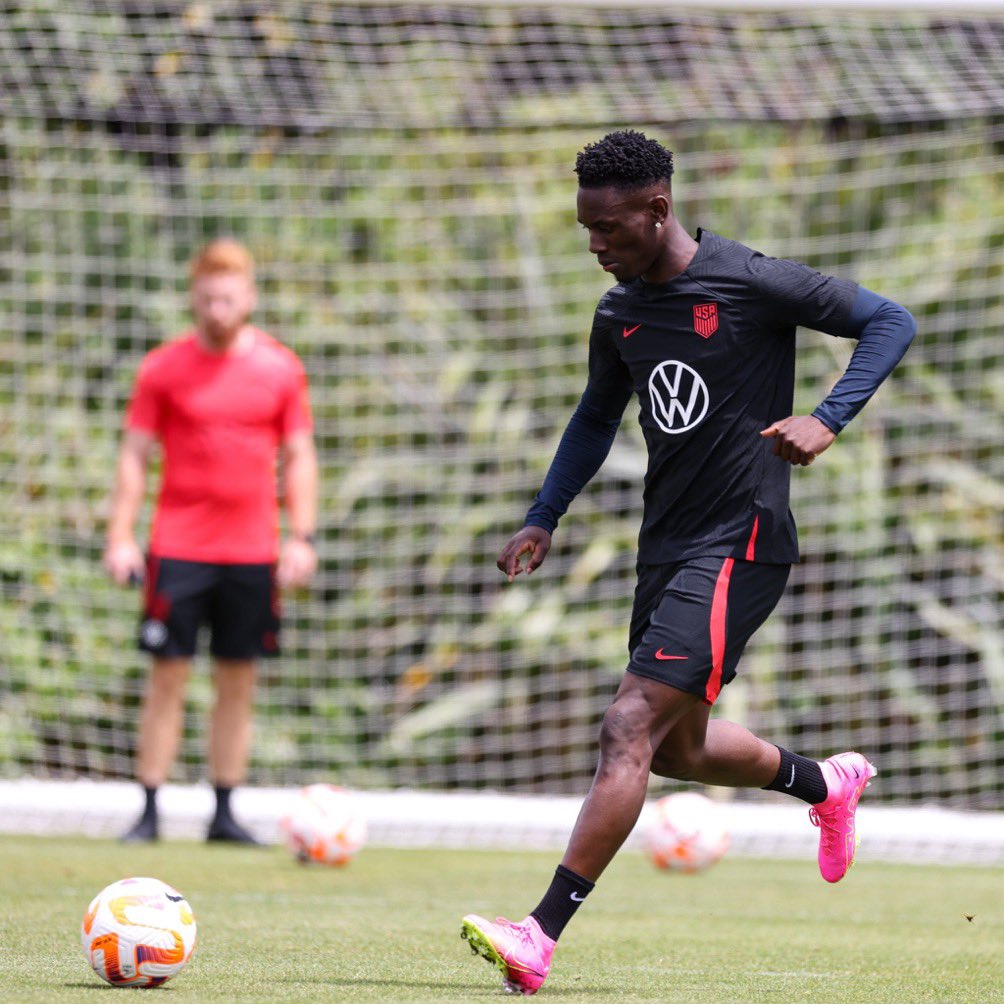 Arsenal call-ups & results for the June internationals 4 Folarin Balogun with the USMNT (Photo via Balogun on Twitter)