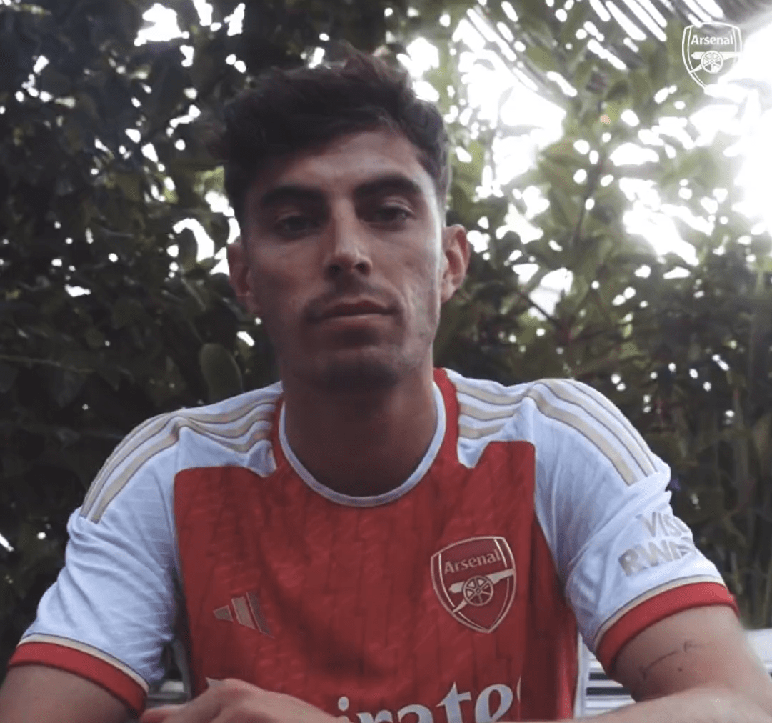Kai Havertz after signing for Arsenal (Photo via Arsenal)