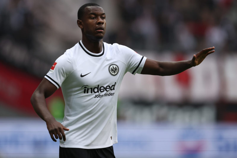 Despite reports of Arsenal deal agreed 23yo signs for Roma 2 FRANKFURT AM MAIN, GERMANY - OCTOBER 15: Evan N'Dicka of Eintracht Frankfurt reacts during the Bundesliga match between Eintracht Frankfurt and Bayer 04 Leverkusen at Deutsche Bank Park on October 15, 2022 in Frankfurt am Main, Germany. (Photo by Alex Grimm/Getty Images)