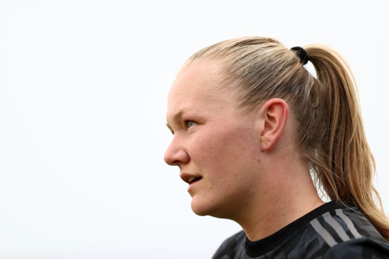 LIVERPOOL, ENGLAND - MAY 17: Frida Maanum of Arsenal during the FA Women's Super League match between Everton FC and Arsenal at Walton Hall Park on...