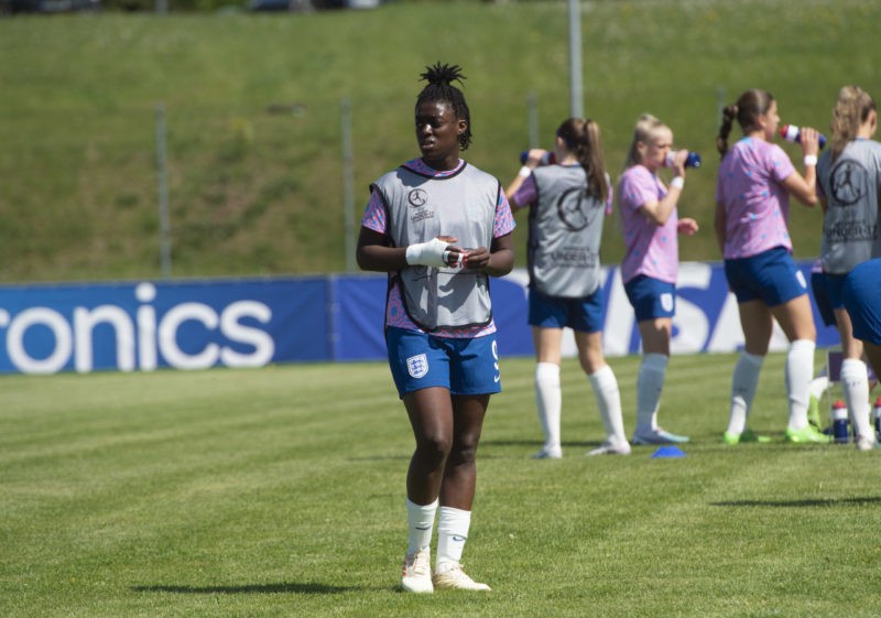 VÕRU, ESTONIA - MAY 17: Michelle Agyemang of England prior to the UEFA Women's European Under-17 Championship 2022/23 Group B match between France ...
