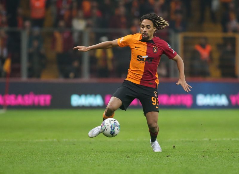 Arsenal make €14m bid for Sacha Boey 3 ISTANBUL, TURKEY - JANUARY 21: Sacha Boey of Galatasaray controls the ball during the Super Lig match between Galatasaray and Antalyaspor at NEF Stadyumu on January 21, 2023 in Istanbul, Turkey. (Photo by Ahmad Mora/Getty Images)