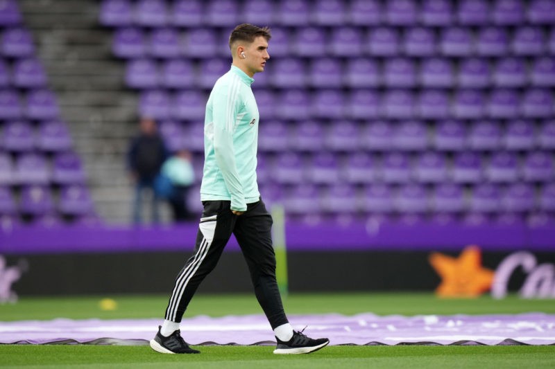 VALLADOLID, SPAIN - MAY 23: Ivan Fresneda of Real Valladolid CF inspects the pitch prior to the LaLiga Santander match between Real Valladolid CF a...
