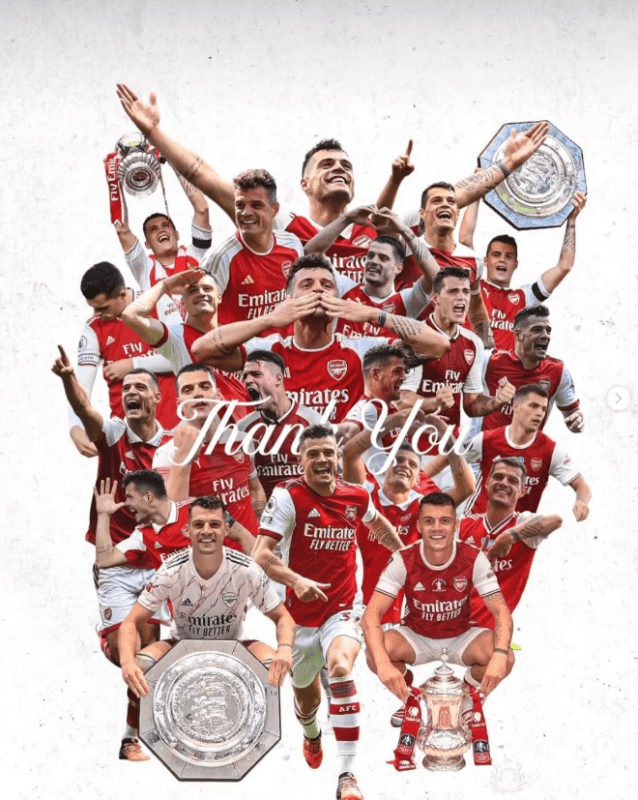 Granit Xhaka posts emotional goodbye to Arsenal fans 3 Granit Xhaka goodbye to Arsenal via Instagram
