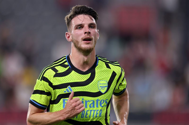 WASHINGTON, DC - JULY 19: Declan Rice #41 of Arsenal FC in action during the MLS All-Star Game between Arsenal FC and MLS All-Stars at Audi Field o...