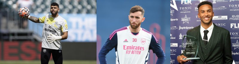 Composite image with David Raya, Matt Turner and Auston Trusty