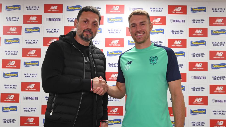 Aaron Ramsey after signing for Cardiff City (Photo via Cardiff City)