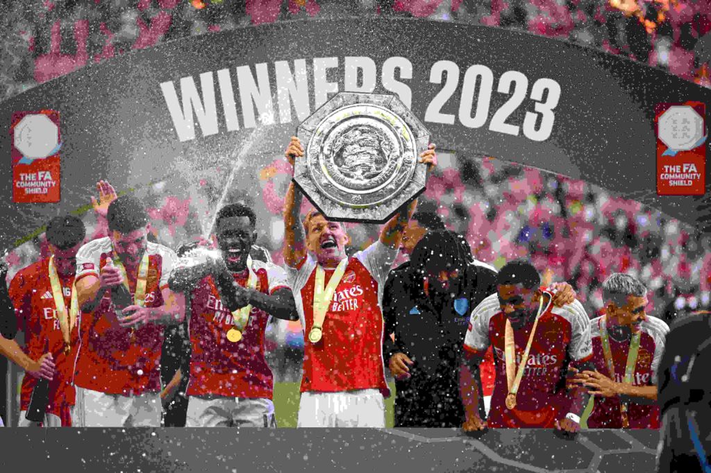 Martin Ødegaard set for major milestone against Leeds 4 Martin Odegaard of Arsenal lifts the FA Community Shield Trophy following the team's victory after the penalty shootout during The FA Community Shi...