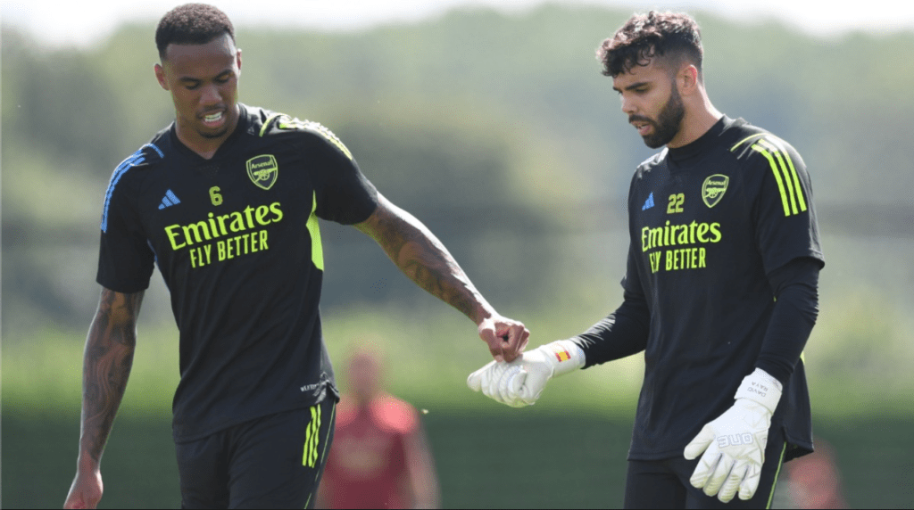 Arsenal new boy granted permission to face former side 3 David Raya in training with Arsenal (Photo via Arsenal on Twitter)