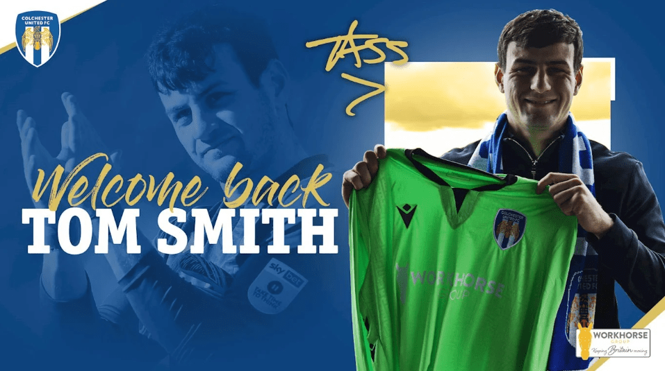 Tom Smith signs for Colchester United (Photo via CU-FC.com)
