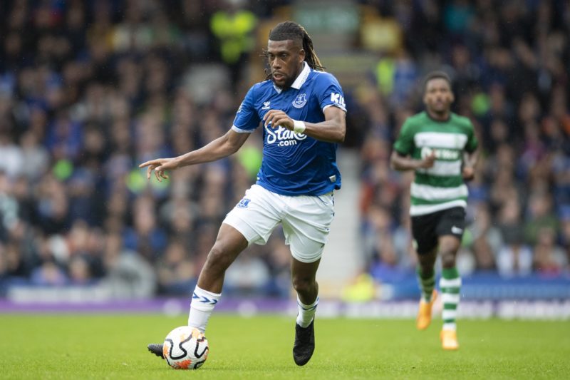 LIVERPOOL, ENGLAND - AUGUST 5: Alex Iwobi of Everton runs with the ball during the pre-season friendly match between Everton and Sporting Lisbon at...
