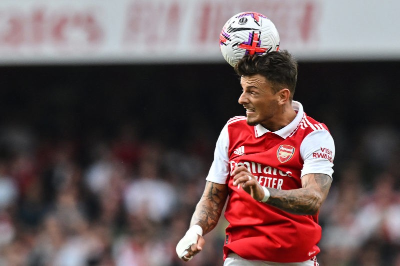 Arsenal star named 'mentality monster' for playing through torn hamstring 2 Arsenal's English defender Ben White during the English Premier League football match between Arsenal and Brighton and Hove Albion at the Emirates Stadium in London on May 14, 2023. (Photo by GLYN KIRK/AFP via Getty Images)