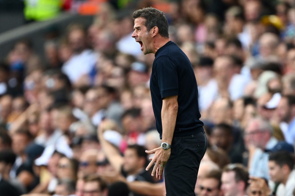 Arsenal could profit from additional Smith Rowe clauses 4 LONDON, ENGLAND - AUGUST 19: Fulham manager Marco Silva shouts encouragement during the Premier League match between Fulham FC and Brentford FC at Craven Cottage on August 19, 2023 in London, England. (Photo by Mike Hewitt/Getty Images)