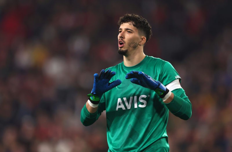 New Manchester United signing to miss Arsenal game 4 SEVILLE, SPAIN - MARCH 09: Altay Bayındır of Fenerbahce reacts during the UEFA Europa League round of 16 leg one match between Sevilla FC and Fenerbahce at Estadio Ramon Sanchez Pizjuan on March 09, 2023 in Seville, Spain. (Photo by Fran Santiago/Getty Images)