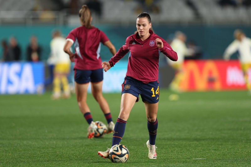 Barcelona 23yo asks to leave to join Arsenal 4 AUCKLAND, NEW ZEALAND - AUGUST 15: Laia Codina of Spain warms up prior to the FIFA Women's World Cup Australia & New Zealand 2023 Semi Final match between Spain and Sweden at Eden Park on August 15, 2023 in Auckland, New Zealand. (Photo by Phil Walter/Getty Images)