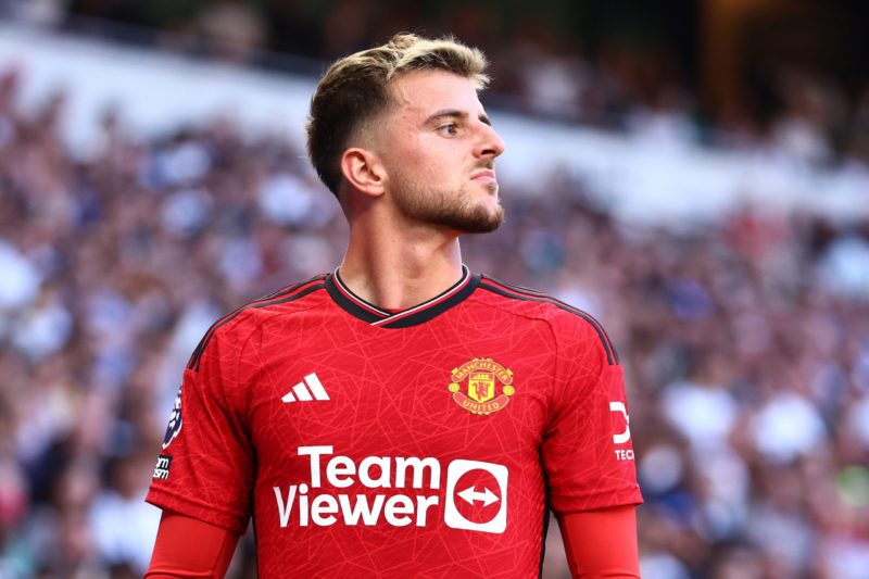 LONDON, ENGLAND - AUGUST 19: Mason Mount of Manchester United reacts during the Premier League match between Tottenham Hotspur and Manchester Unite...