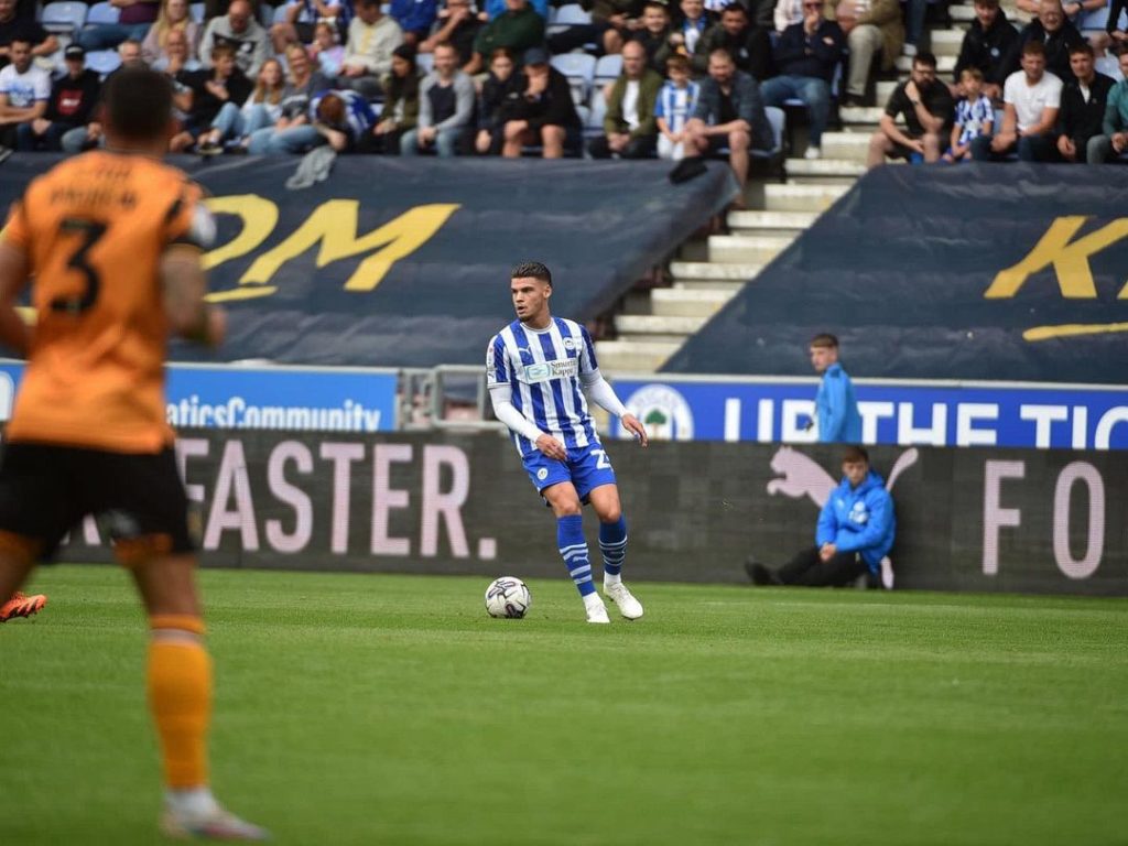 Arsenal loanee makes 2nd debut for the same club 2 Omar Rekik plays for Wigan Athletic (Photo via Rekik on Instagram)