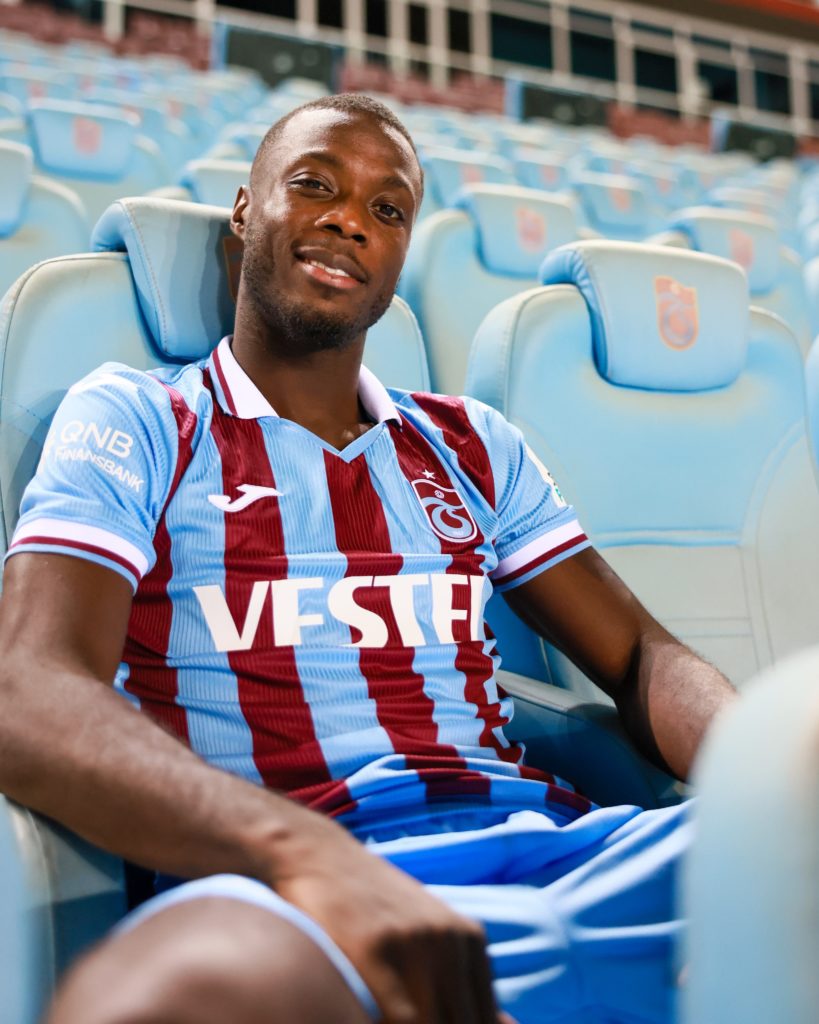 Arsenal made record signing agree exit condition 4 Nicolas Pepe after signing for Trabzonspor (Photo via Trabzonspor on Twitter)