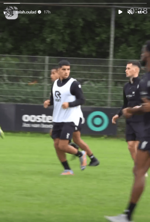 Salah-Eddine Oulad M'Hand shares an image of himself in training with FC Den Bosch on his Instagram story