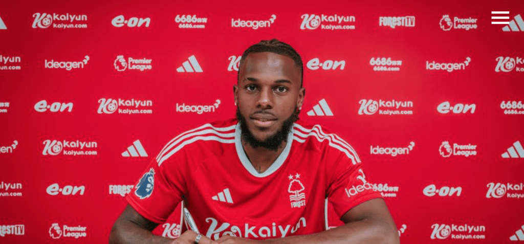 Nuno Tavares signing for Nottingham Forest (Photo via Nottingham Forest)