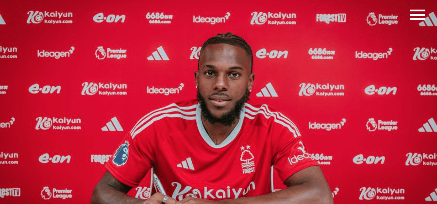 Nuno Tavares signing for Nottingham Forest (Photo via Nottingham Forest)
