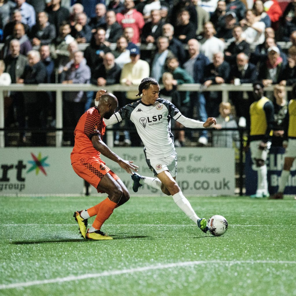 Kido Taylor-Hart playing for Bromley FC (Photo by Martin Greig via Bromley FC on Twitter)