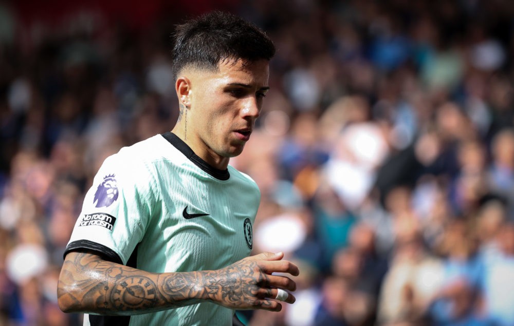 BOURNEMOUTH, ENGLAND: Enzo Fernandez of Chelsea looks on during the Premier League match between AFC Bournemouth and Chelsea FC at Vitality Stadium...