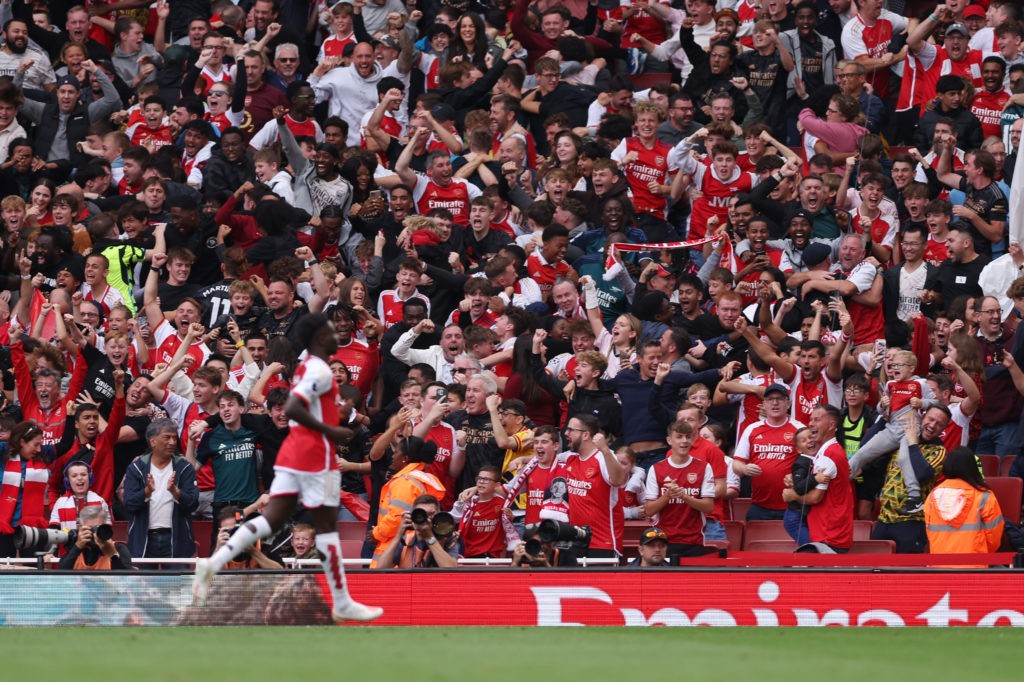Details: Premier League TV rights changes for 2025-29 4 LONDON, ENGLAND - SEPTEMBER 24: Arsenal fans celebrate their sides first goal during the Premier League match between Arsenal FC and Tottenham Hotspur at Emirates Stadium on September 24, 2023 in London, England. (Photo by Alex Pantling/Getty Images)