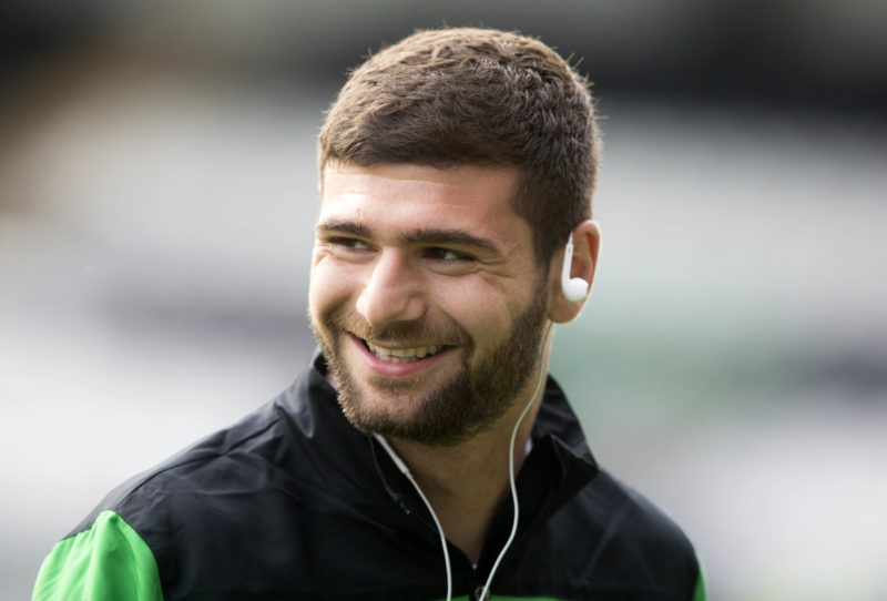PAISLEY, SCOTLAND - JULY 10: New signing Nadir Ciftci of Celtic makes his debut at the Pre Season Friendly between Celtic and Real Sociedad at St M...