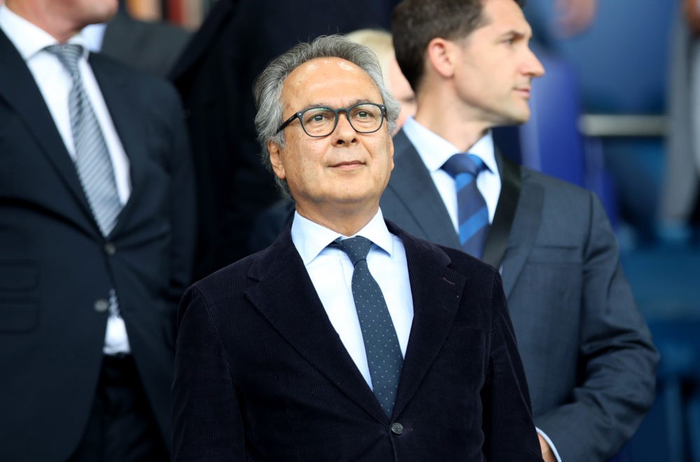 LIVERPOOL, ENGLAND: Everton Co-Owner, Farhad Moshiri looks on from the stands prior to the Premier League match between Everton FC and Huddersfield...