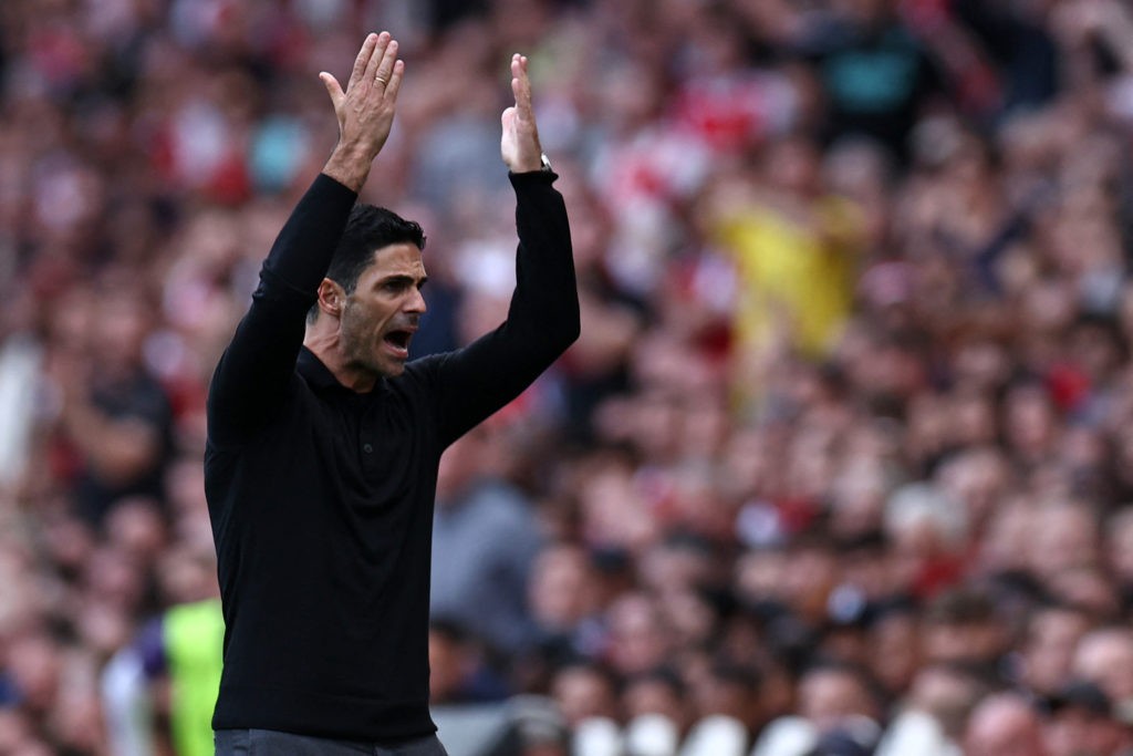 Mikel Arteta talks up Chelsea ahead of Arsenal clash 2 Arsenal's Spanish manager Mikel Arteta gestures on the touchline during the English Premier League football match between Arsenal and Tottenham Hotspur at the Emirates Stadium in London on September 24, 2023. (Photo by HENRY NICHOLLS/AFP via Getty Images)
