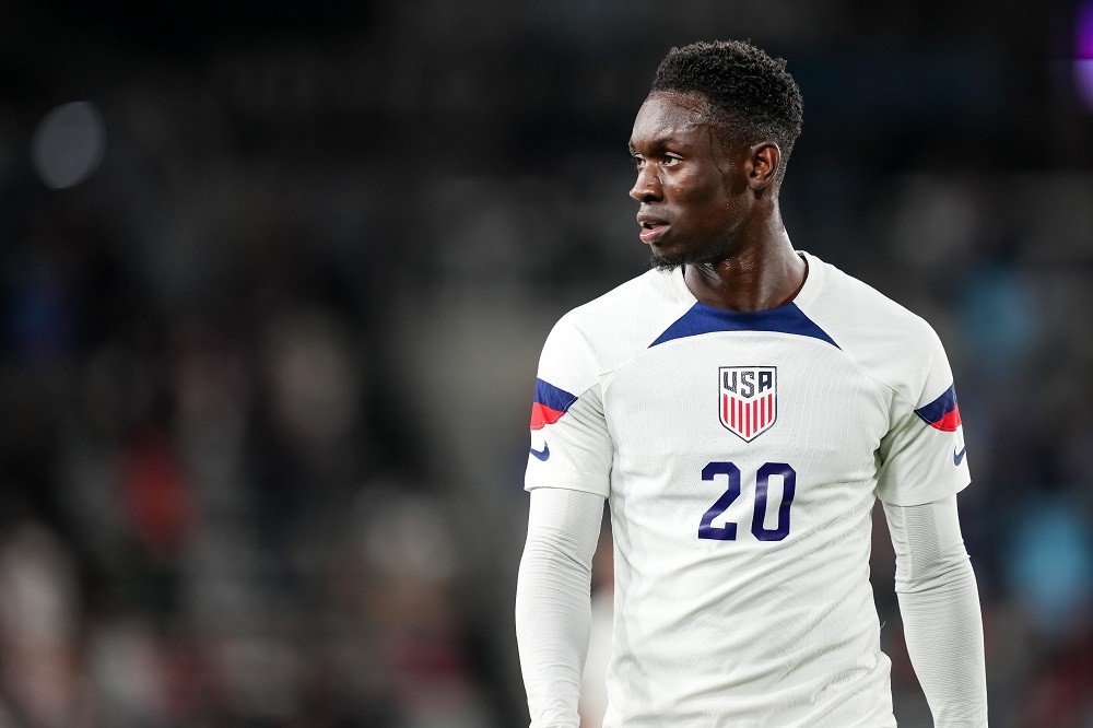 ST PAUL, MINNESOTA: Folarin Balogun of the United States looks on against Oman at Allianz Field on September 12, 2023. (Photo by Brace Hemmelgarn/G...