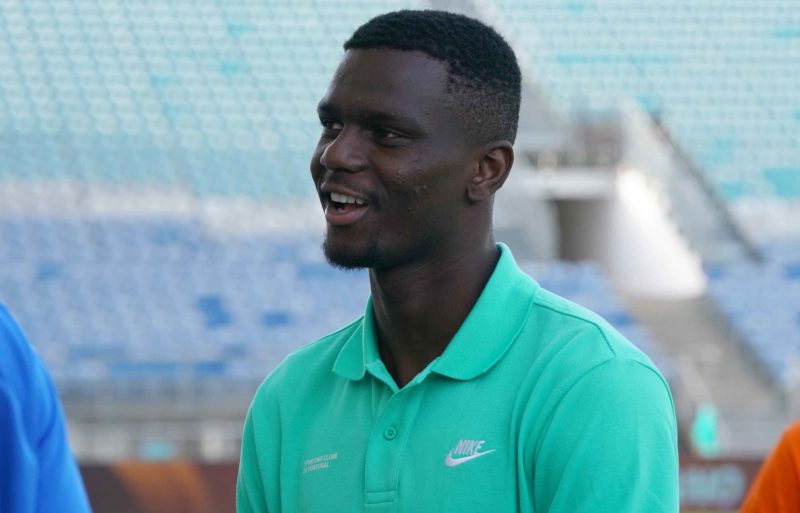 FARO, PORTUGAL - JULY 19: Ousmane Diomande of Sporting CP before the start of the Pre-Season Friendly match between Sporting CP and KRC Genk at Est...