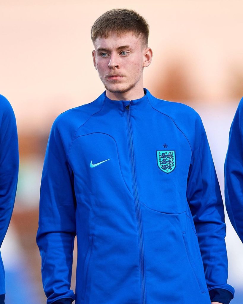 Sunderland forward continues trial with Arsenal 2 Mason Cotcher playing for the England u17s (Photo via Cotcher on Instagram)