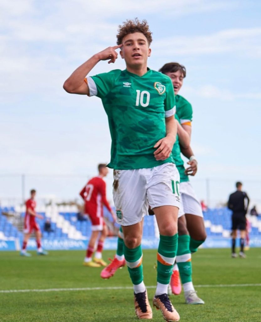 Arsenal pursue star Irish teenager 2 Naj Razi playing for the Republic of Ireland's youth teams (Photo via Razi on Instagram)