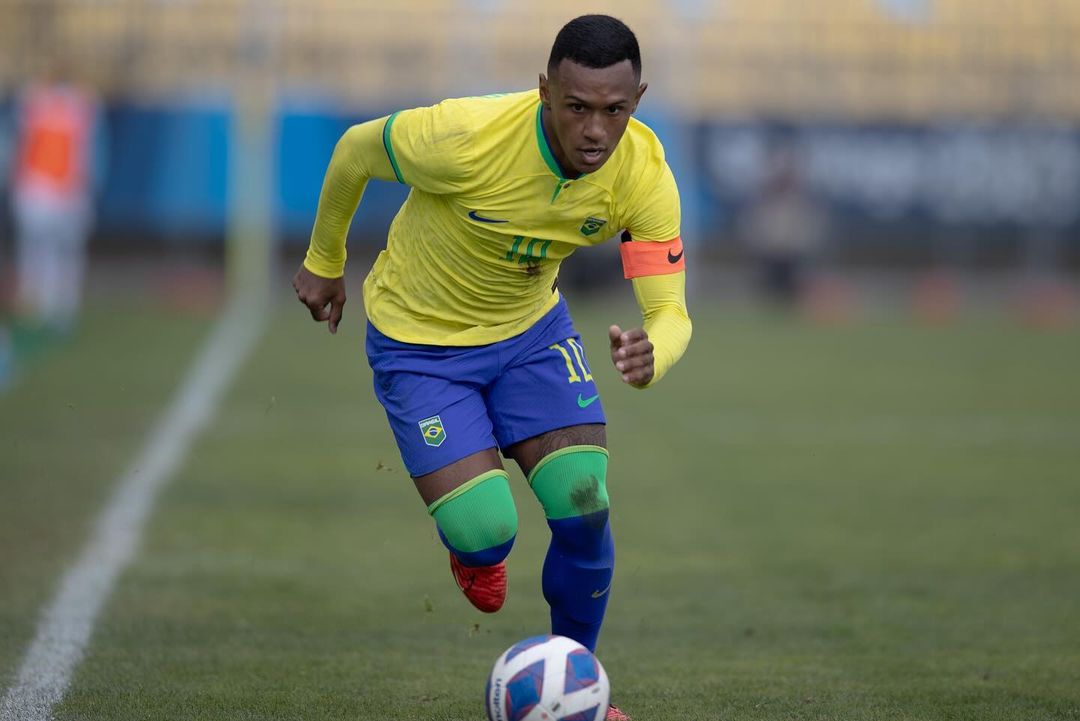 Marquinhos wearing the captain's armband for Brazil at the Pan American Games (Photo via Marquinhos on Instagram)
