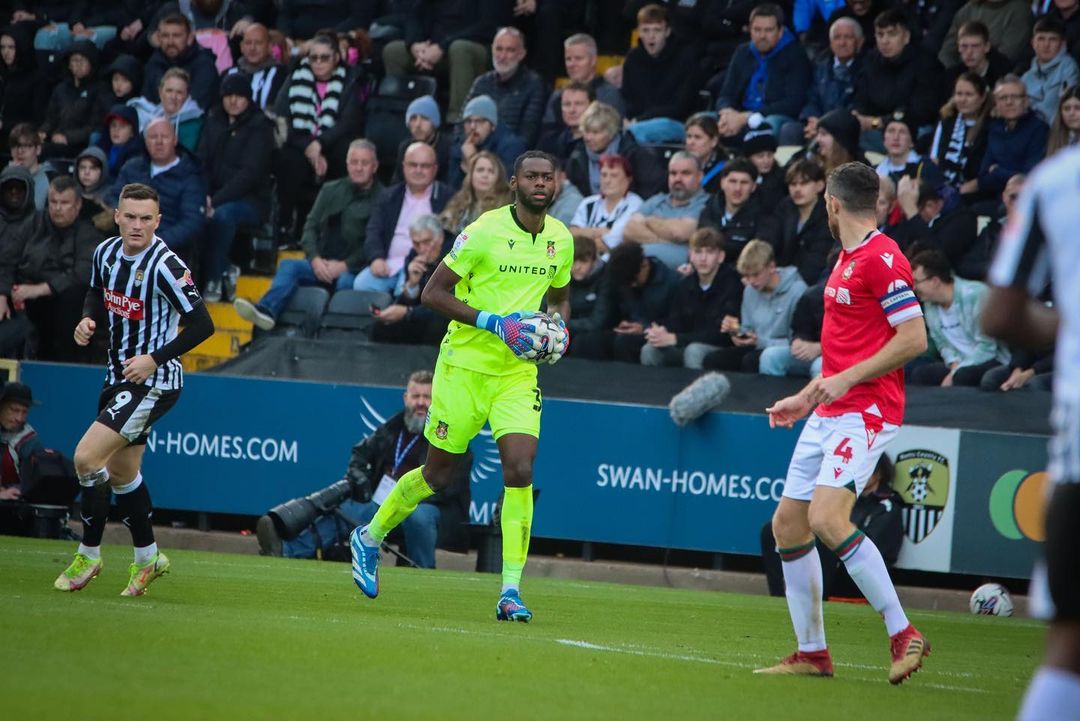 Arthur Okonkwo playing for Wrexham (Photo via Okonkwo on Instagram)