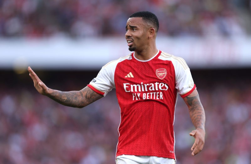 LONDON, ENGLAND - OCTOBER 08: Gabriel Jesus of Arsenal during the Premier League match between Arsenal FC and Manchester City at Emirates Stadium o...