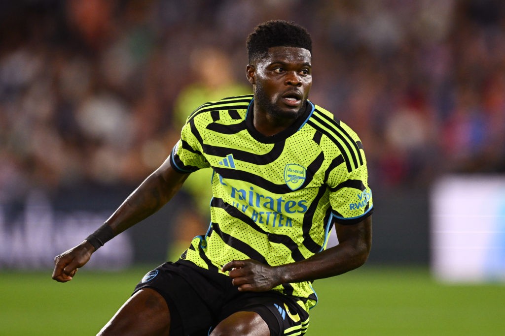 Arsenal injury latest on 3 players for West Ham United clash 4 LONDON, ENGLAND - AUGUST 21: Thomas Partey of Arsenal in action during the Premier League match between Crystal Palace and Arsenal FC at Selhurst Park on August 21, 2023 in London, England. (Photo by Mike Hewitt/Getty Images)