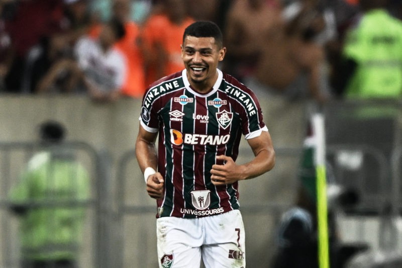 6 linked with Arsenal as Barcelona eye 2 Gunners 5 Fluminense's midfielder Andre Trindade celebrates after scoring during the Copa Libertadores quarterfinals first leg football match between Brazil's Fluminense and Paraguay's Olimpia, at the Maracana stadium in Rio de Janeiro, Brazil, on August 24, 2023. (Photo by MAURO PIMENTEL/AFP via Getty Images)