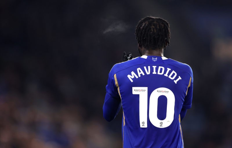 LEICESTER, ENGLAND - OCTOBER 24: Stephy Mavididi of Leicester City applauds fans during the Sky Bet Championship match between Leicester City and S...