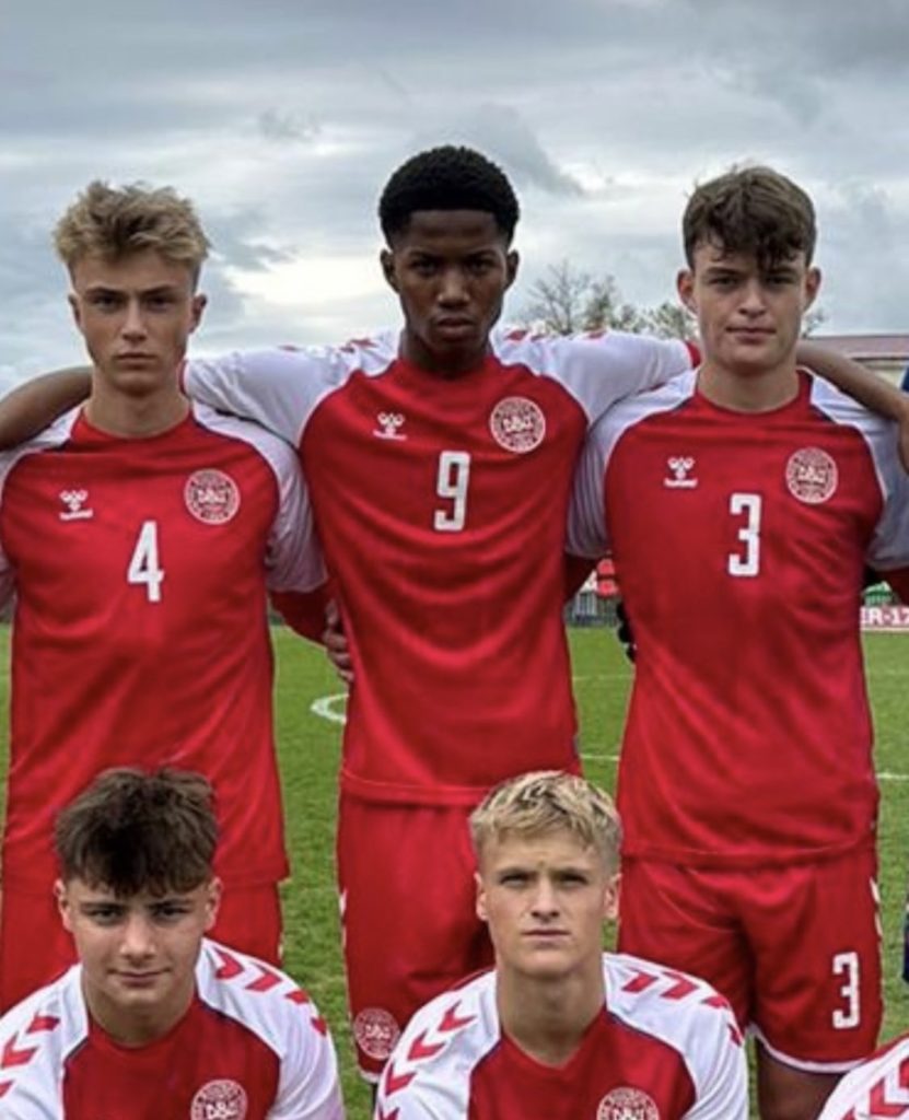 U17 Euros: 1 Arsenal youngster eliminated, 1 close to progressing 2 Chido Obi (#9) with the Denmark u17s (Photo via Obi on Instagram)