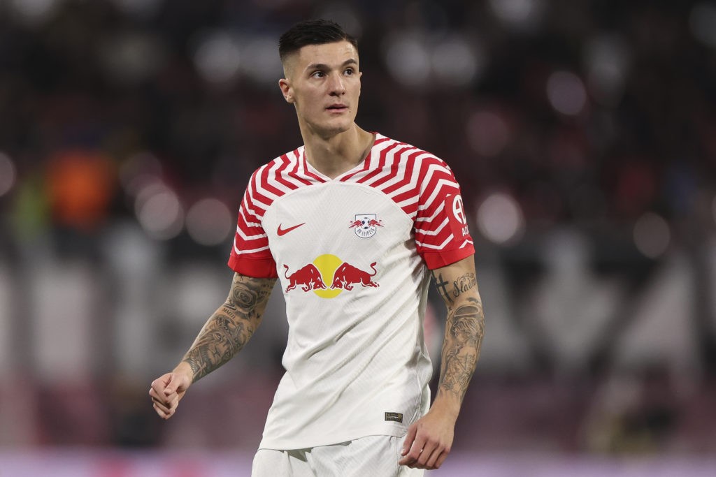 Arsenal favourites to sign £64m striker this summer 5 LEIPZIG, GERMANY - OCTOBER 28: Benjamin Sesko of RB Leipzig looks on during the Bundesliga match between RB Leipzig and 1. FC Köln at Red Bull Arena on October 28, 2023 in Leipzig, Germany. (Photo by Maja Hitij/Getty Images)