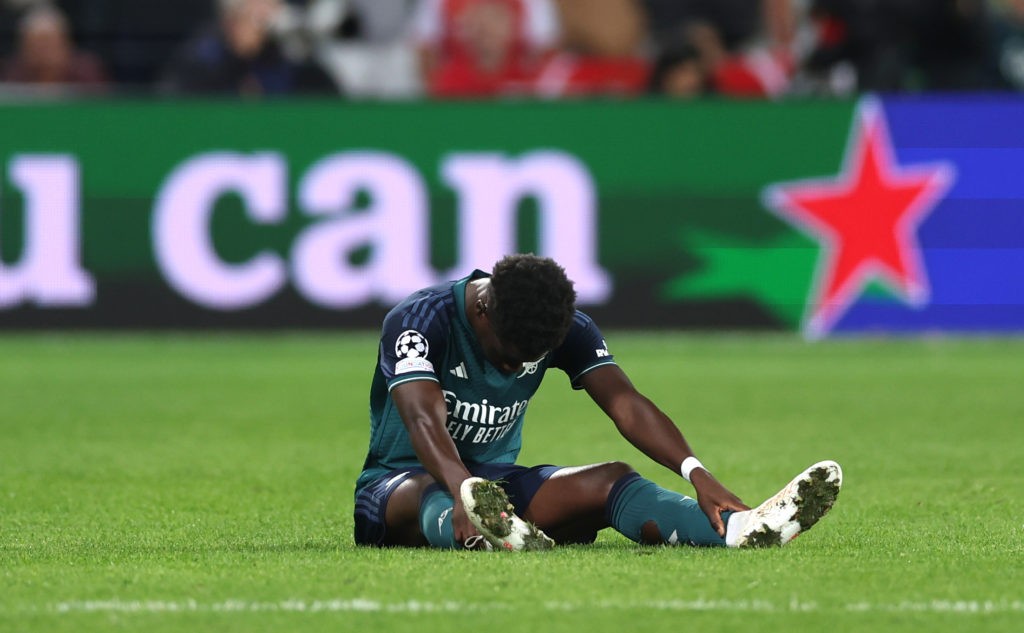 How Arsenal hid Saka's true injury status from the world 3 LENS, FRANCE - OCTOBER 03: Bukayo Saka of Arsenal reacts before being substituted during the UEFA Champions League match between RC Lens and Arsenal FC at Stade Bollaert-Delelis on October 03, 2023 in Lens, France. (Photo by Alex Pantling/Getty Images)