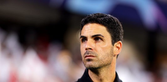 SEVILLE, SPAIN - OCTOBER 24: Mikel Arteta, Manager of Arsenal, looks on prior to the UEFA Champions League match between Sevilla FC and Arsenal FC at Estadio Ramon Sanchez Pizjuan on October 24, 2023 in Seville, Spain. (Photo by Fran Santiago/Getty Images)