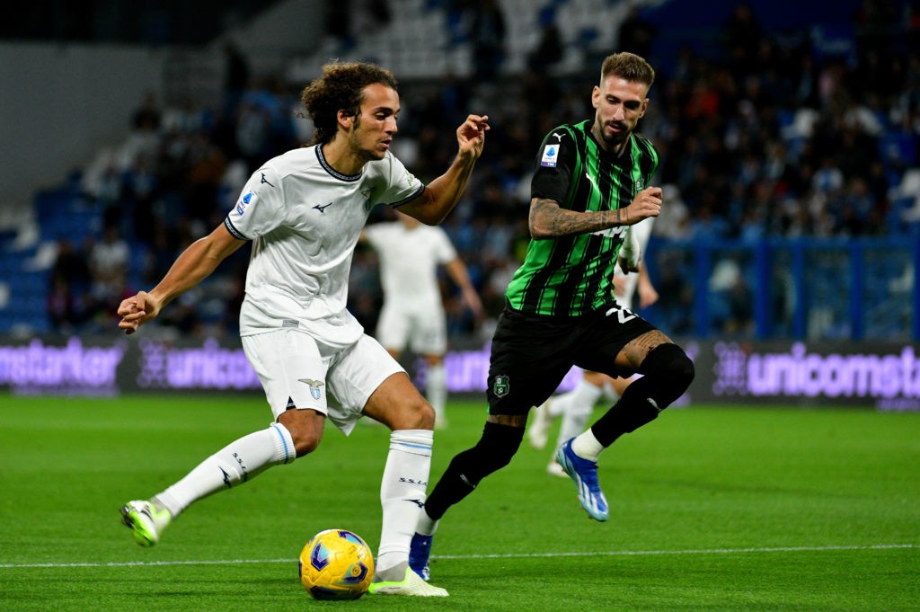 Former Gunner likely to return to the France squad 2 REGGIO NELL'EMILIA, ITALY - OCTOBER 21: Matteo Guendouzi of SS Lazio kicks the ball during the Serie A TIM match between US Sassuolo and SS Lazio at Mapei Stadium - Citta' del Tricolore on October 21, 2023 in Reggio nell'Emilia, Italy. (Photo by Marco Rosi - SS Lazio/Getty Images)