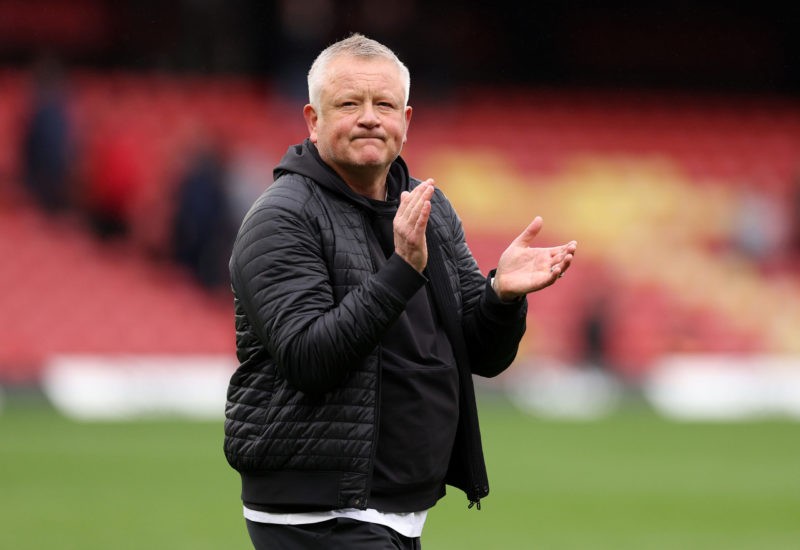 Arsenal could get Sheffield United boss sacked 3 WATFORD, ENGLAND - MAY 08: Watford manager Chris Wilder applauds the fans at the end of the game during the Sky Bet Championship between Watford and Stoke City at Vicarage Road on May 08, 2023 in Watford, England. (Photo by Richard Heathcote/Getty Images)